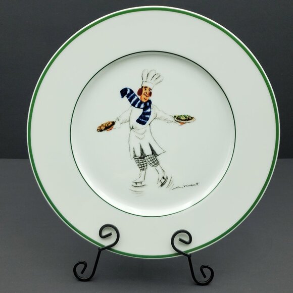 Williams Sonoma Skating Chefs by Guy Buffet Dinner Plate Yves Serving Plate - Picture 1 of 4